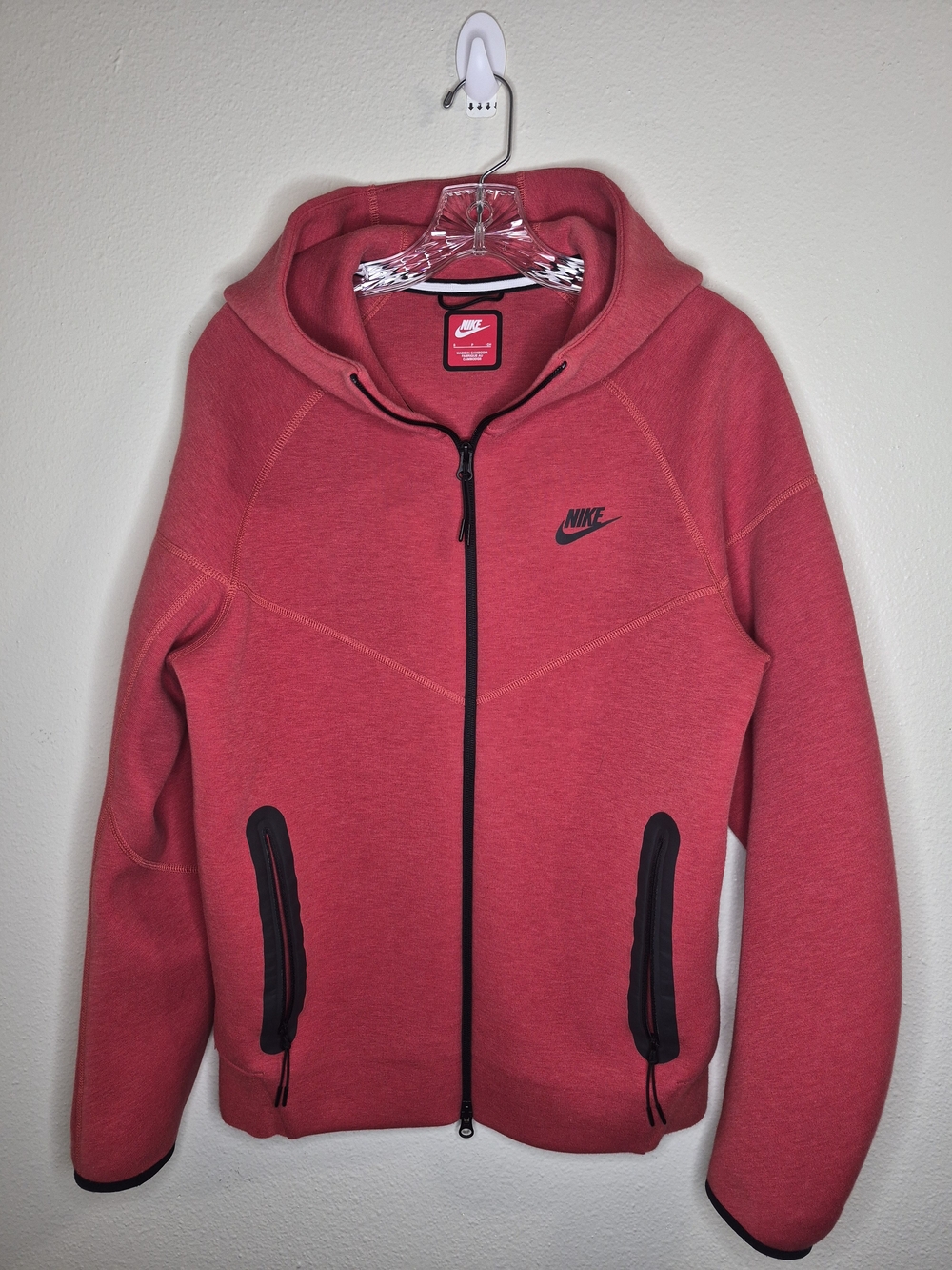 Nike Tech Fleece Zip Thru Hoodie In Red Men's